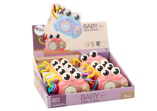 Crab Camera Rattle Battery Operated Projector Sounds Pink