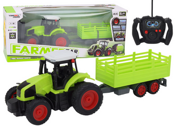 Remote Controlled RC Tractor With Trailer 1:16 Green