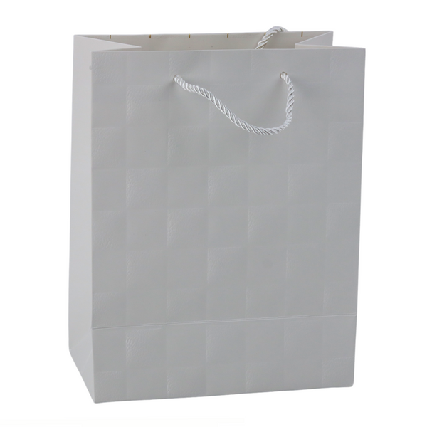 Elegante Geschenktüte mit geprägten Quadraten, 23 x 18 x 10,5 cm