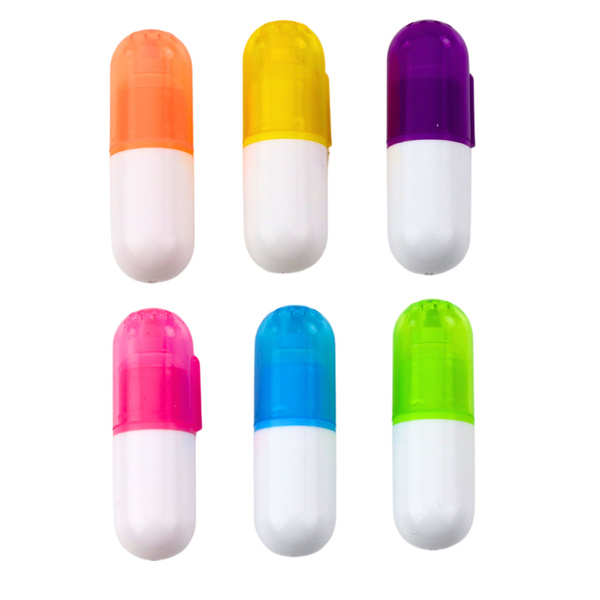 Mini Highlighters Set In Case Intense Colors 6pcs