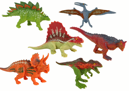 Set of Dinosaur Figurines 6 pieces Colorful