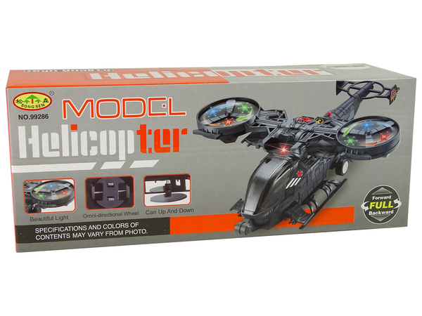 Military Helicopter Huge Wings Lights Sound Rotates