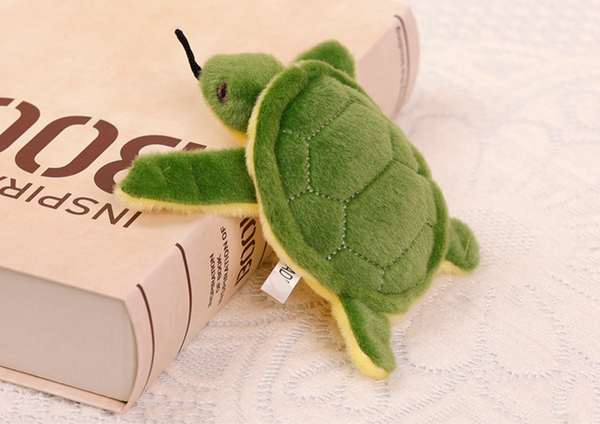 Turtle Plush Mascot Keychain Squeaker Green 15 Cm