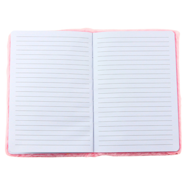 Pluszowy Notatnik w Linie Z Króliczkiem Napis Love Różowy