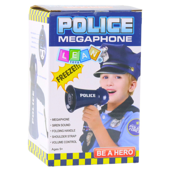 Interactive Police Megaphone Police Siren Sounds Lanyard