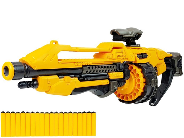 Battery Pistol Foam Cartridges 82 cm Rotating Magazine Yellow