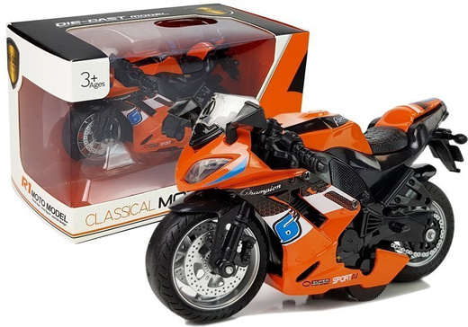 Sports Motorcycle with Sounds 1:14 Orange