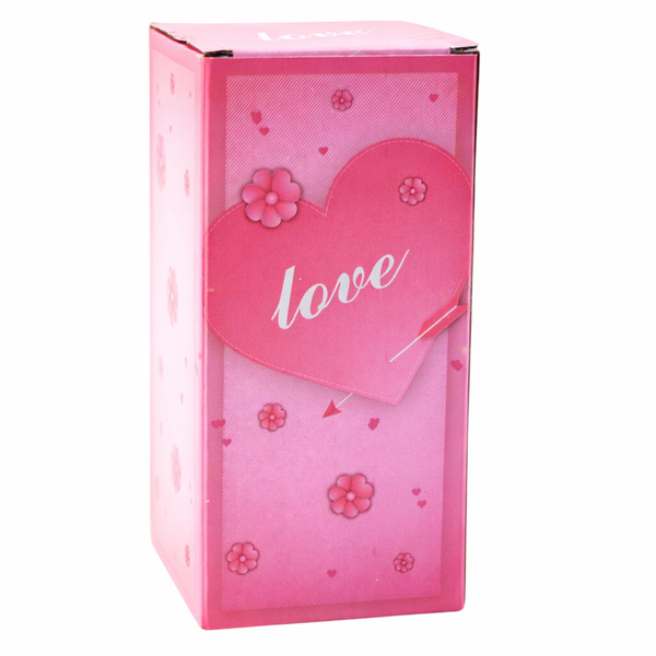 Eternal Rose in Dome with LED Lighting Red with Heart 18.5x8cm