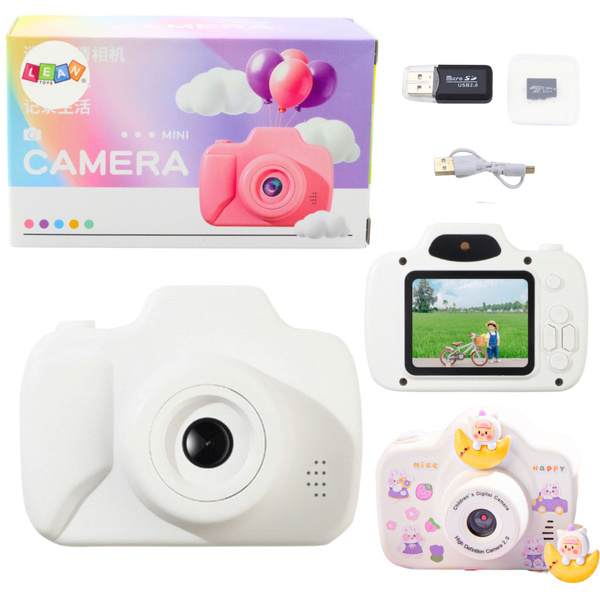 Kamera für Kinder, Fotos, Spiele, Speicherkarte, 64 GB, weiß