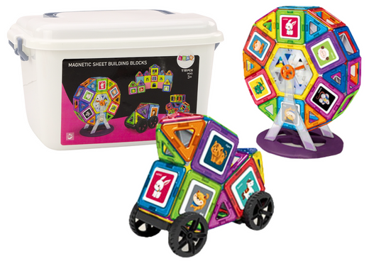 Satz Magnetblöcke im Koffer Mühlenradgebäude 118 El