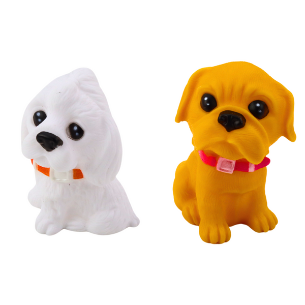 Figurenset Süße Hundewelpen Gummi 8cm 6St