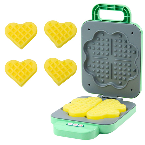 Toy Waffle Maker For Kids Battery Operated Light Blushing Green