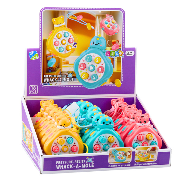 Mini Whack-A-Mole Geschicklichkeitsspiel Tiere Zahlen Bunt Mix