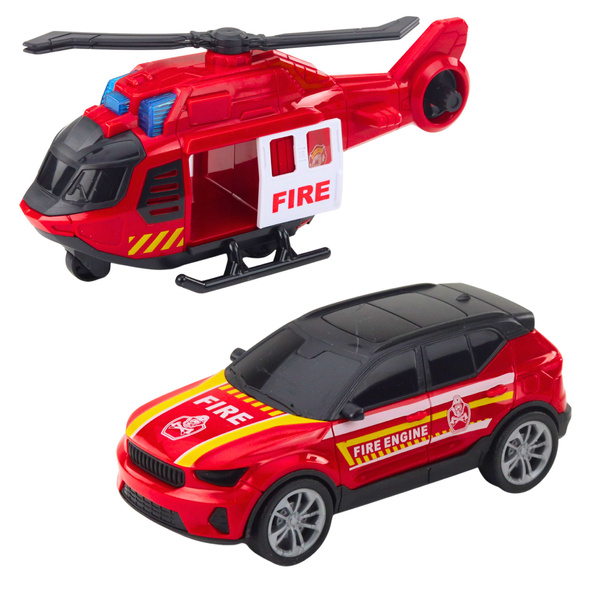 Fire Truck Tow Truck Helicopter Car Lights Sounds Red
