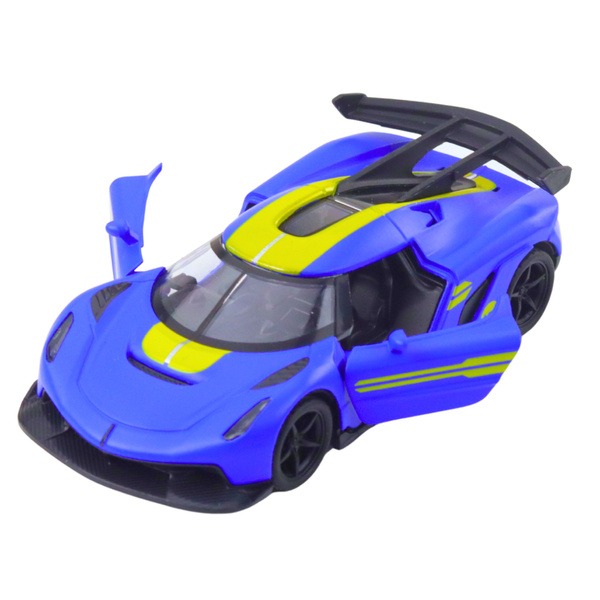 Sports Car Metal Race Drive Opening Doors Blue 1:32