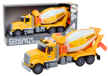 Yellow Concrete Mixer Truck With Friction Drive Light and Sound Effects