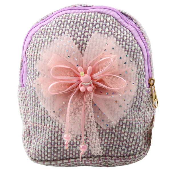 Children's Backpack Braided Bow Bunny Purple 21cm 2L
