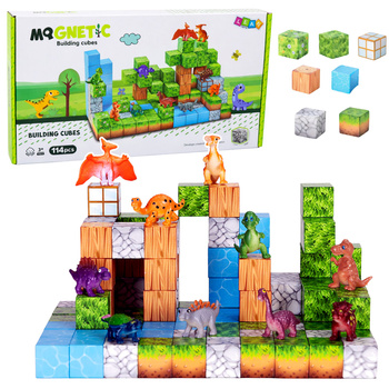Klocki Magnetyczne Konstrukcyjne Kostki Kwadratowy Świat 3D 114 el.