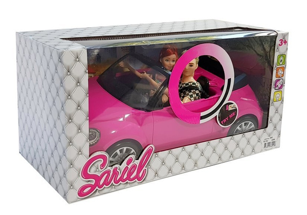 Dolls with a Car Auto Coupe Sound and Lights 43 cm Pink