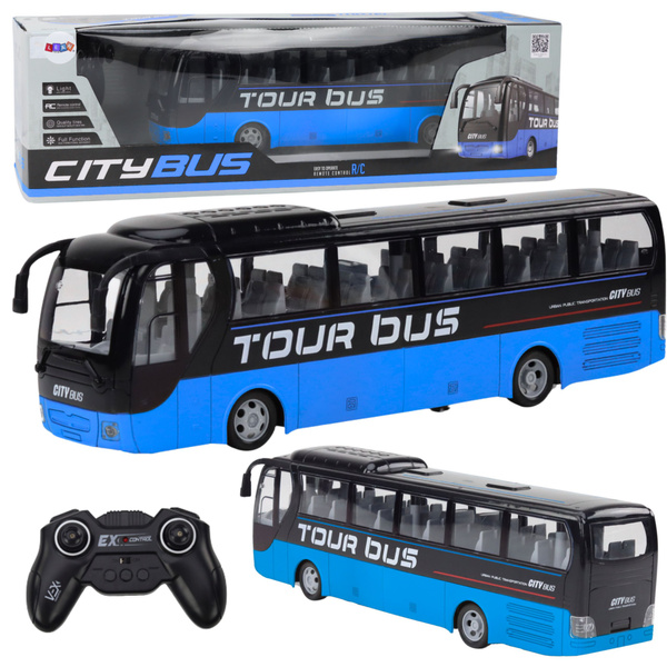 Remote Controlled Bus RC Remote Control Lights Blue 39cm