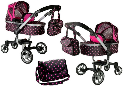 Puppenwagen Alice Kinderwagen Puppe Puppenkarre Wagen Rosa