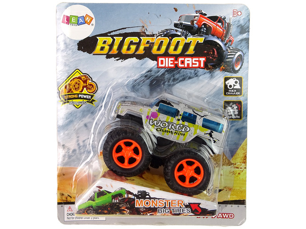 Resorak Monster Truck Pull Back Antrieb Gummireifen Metallkarosserie + Entfaltende Rampe