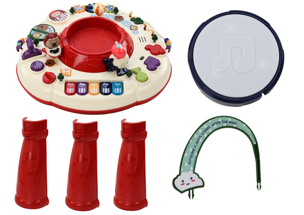 Interactive Educational Panel Table Piano Drum Red