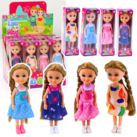 Mini Doll With Long Hair In Dress 15cm Mix