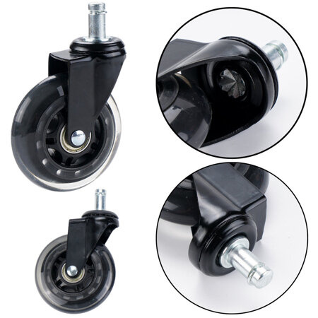 Stuhlrad aus Gummi, transparent, leise, 1 Stk