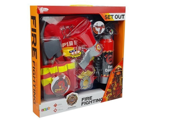 Firefighter's Set Backpack Flashlight Fire extinguisher Megaphone