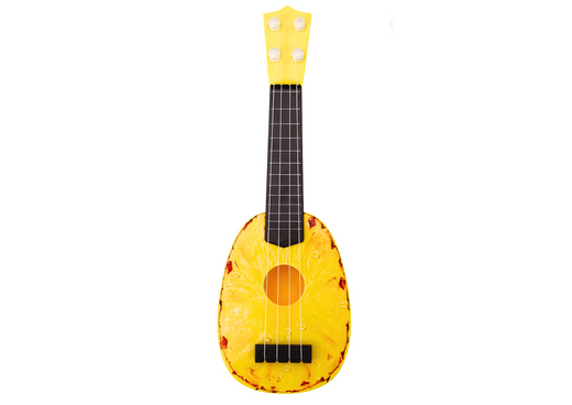 Ukulele für Kinder, Mini-Gitarre, 4 Saiten, Ananas-Thema, gelbe Gitarre 15″