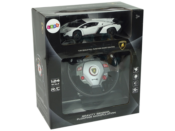 Remote Control Car Lamborghini Veneno White Steering Wheel Sound Light