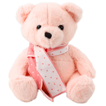 Plüsch Maskottchen Kuscheltier Teddybär mit Schal Rosa 35cm
