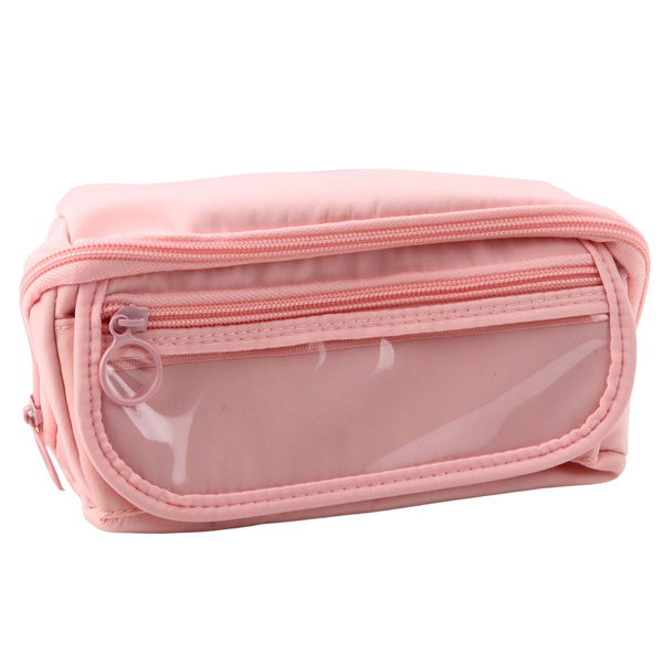 Pencil Case School Kit, Expandable, Roomy, Pink, 20x10cm