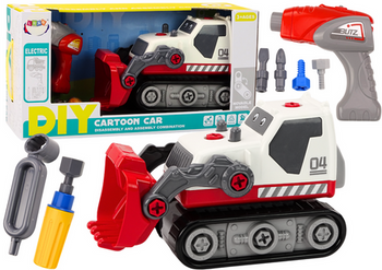 Cartoon-Raupenbagger zum Drehen von DIY-Weiß