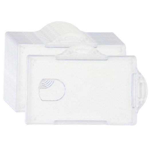 Horizontal ID Card Case, Hard Plastic, Transparent 10pcs.