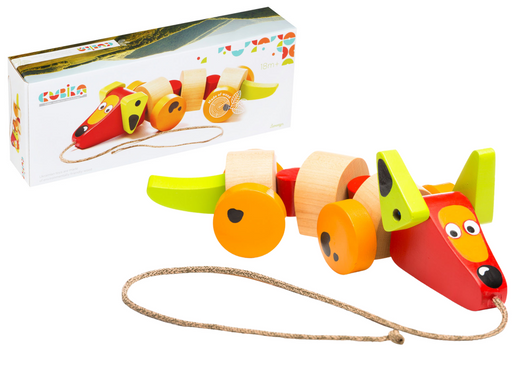 Wooden Dachshund Dog on a string Pull Toy 13623