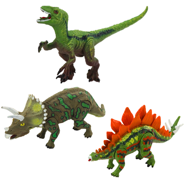 Set of Dinosaurs Figures Movable Legs Mouths 6pcs