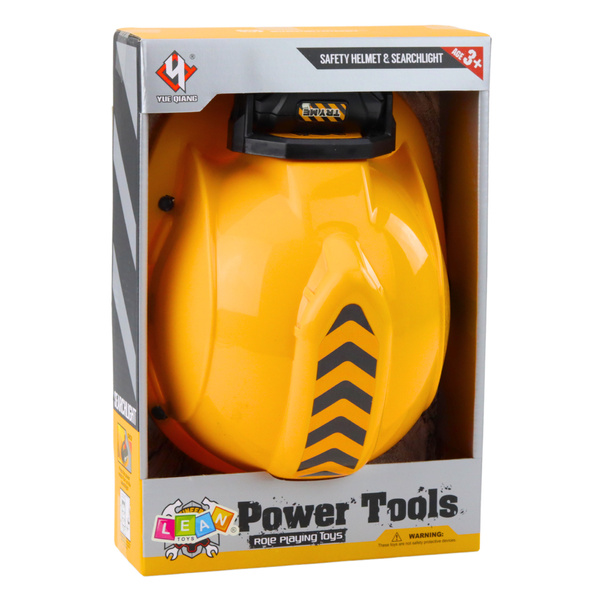 Kinder Bauhelm mit Stirnlampen-Kinnriemen Gelb