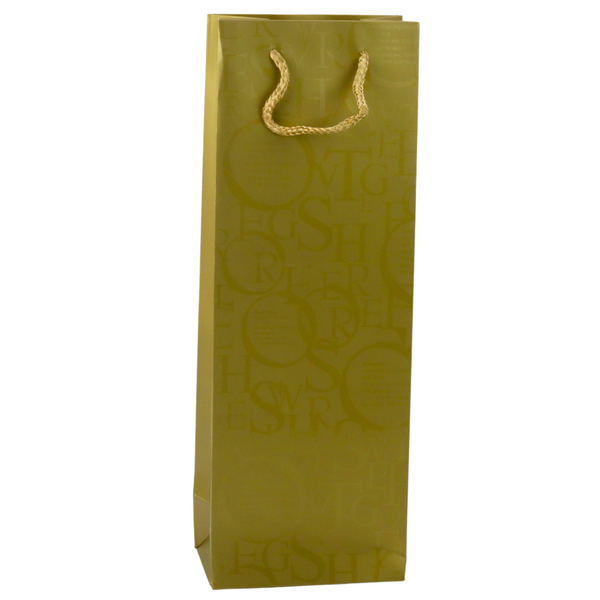 Wine Bottle Gift Bag Pattern With Inscriptions 35 x 12 x 9 cm