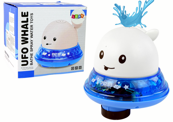 Whale Squirting Water With Stand White Bath Toy