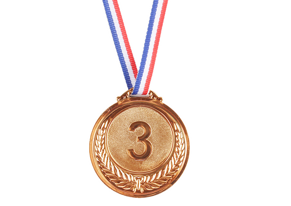 Bronzemedaille für den ersten Platz, Trophäe aus Zink, 6,5 cm