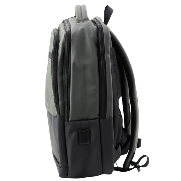 City Business Rucksack USB Laptopfach Schwarz Grau 16L 41cm