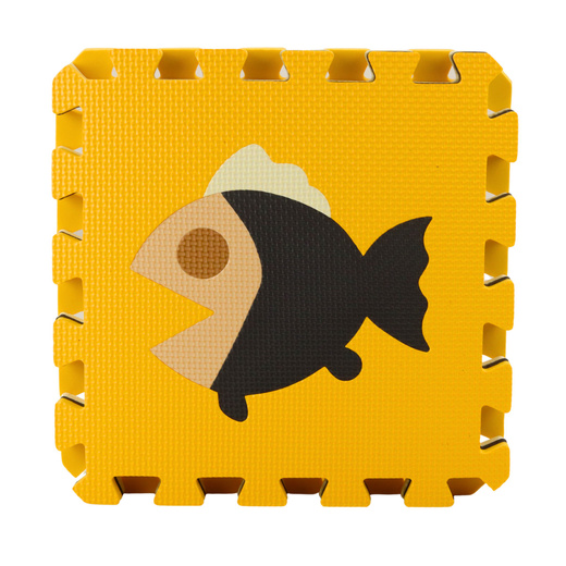 Weiche Puzzle-Lernmatte EVA-Schaumstoff Tiere Braun 16-tlg.