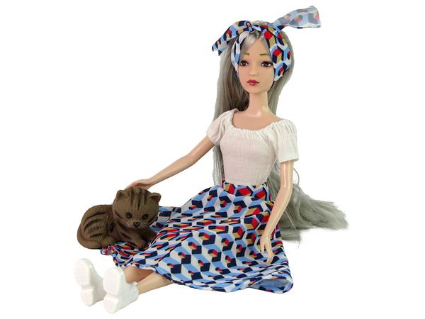 Baby Doll Emily Gray Hair Kitten Swing