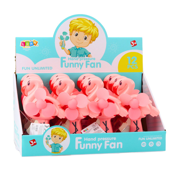 Pinwheel Hand Fan Mechanical For Kids Flamingo Pink