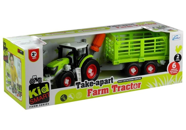 Traktor mit Anhänger 43 cm Set Werkzeuge Landmaschine Spielzeug