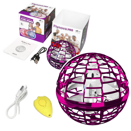 Fliegender Spinnball von Flynova, handgesteuert, rosa LED, 10 cm