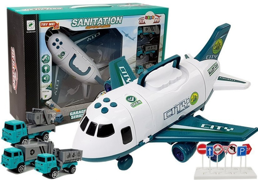 CITY Faltflugzeug mit Autos 1:64 Lichter und Geräusche