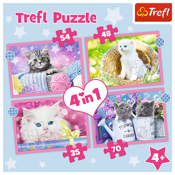 Puzzle – „4w1“ – Zabawne kotki Trefl 34396